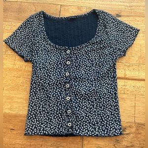 Brandy Melville Flowered Crop Top